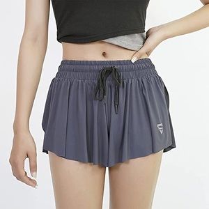 Grey 2-in-1 Flowy Shorts
